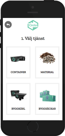 Bild på telefon med Circla Webapp